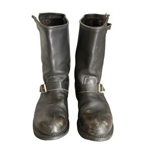 Carolina Engineer Boots Mens 12 Black Leather Biker Work Steel Toe  Buckle